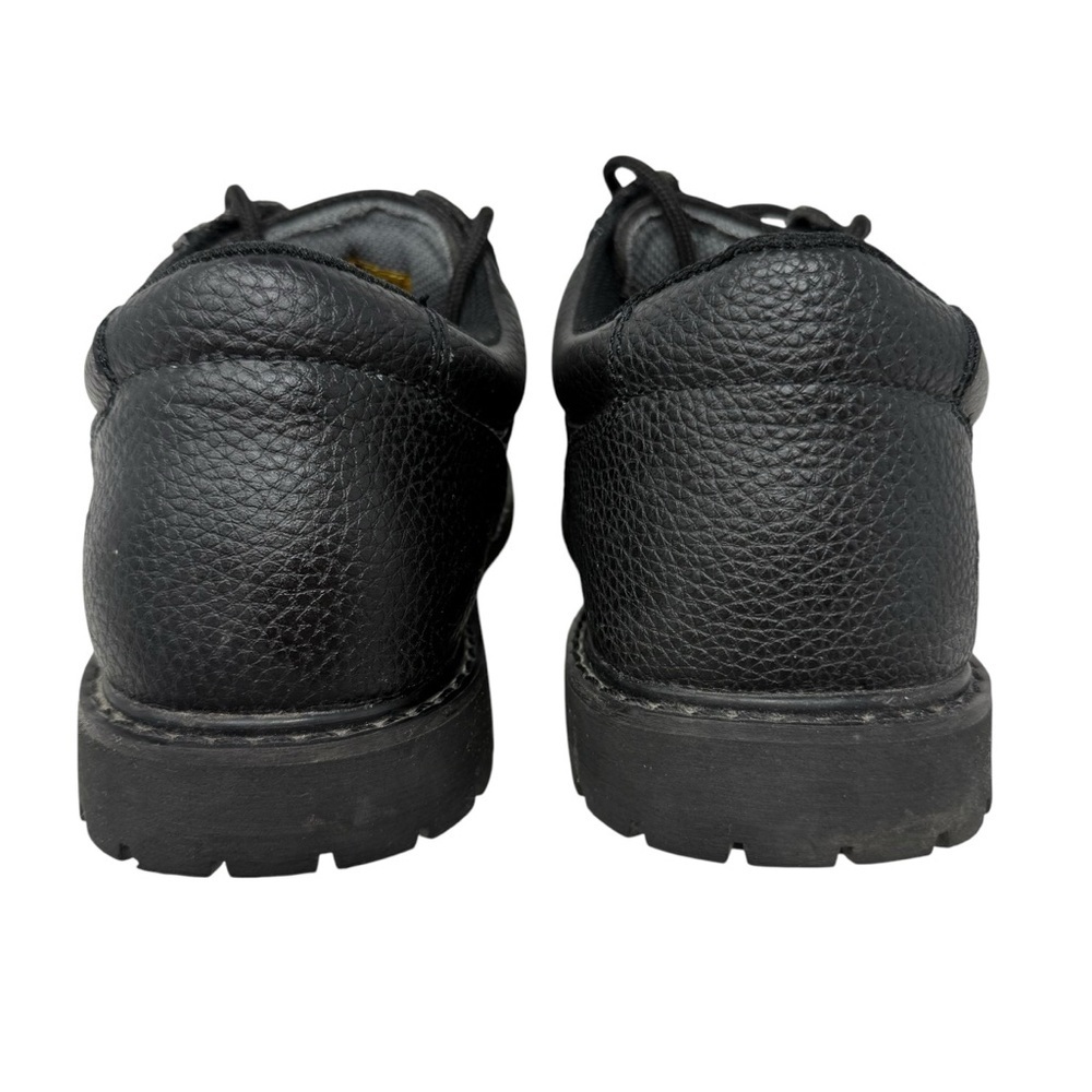 Skechers Black Pebbled Leather Relaxed Fit Slip Resistant Lace Up Shoes Size 11 - Picture 5 of 15